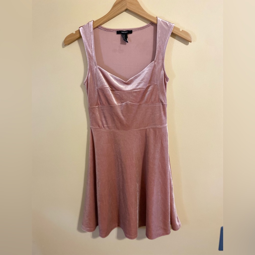 Pink velvet dress